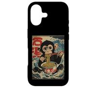 Chimp Eating Ramen Noodles Japanese Great Wave Style Art Case for iPhone 17