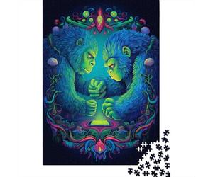 Chimpanzee Battle The Ultimate Showdown! Jigsaw Puzzles Puzzle for Adults Kids. 1000 Pieces Great Gifts Challenge Toy Educational Game Home Decoration for Educational Games Gifts 52x38cm/1000pcs