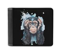 Chimpanzee Cute Watercolor Printed Bifold Wallet with Hidden Compartments Pocket Money and Credit Card Holder for Men Women