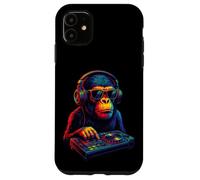 Chimpanzee DJ Vaporwave Festival Mixing Electric Beat Bonobo Case for iPhone 11