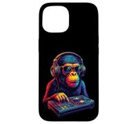 Chimpanzee DJ Vaporwave Festival Mixing Electric Beat Bonobo Case for iPhone 15