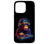 Chimpanzee DJ Vaporwave Festival Mixing Electric Beat Bonobo Case for iPhone 15 Pro Max