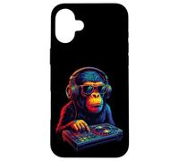 Chimpanzee DJ Vaporwave Festival Mixing Electric Beat Bonobo Case for iPhone 16 Plus