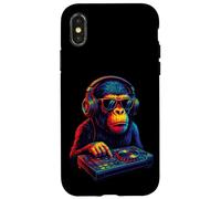 Chimpanzee DJ Vaporwave Festival Mixing Electric Beat Bonobo Case for iPhone X/XS