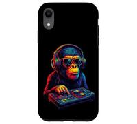 Chimpanzee DJ Vaporwave Festival Mixing Electric Beat Bonobo Case for iPhone XR