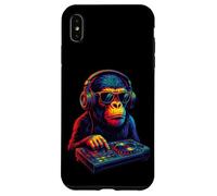 Chimpanzee DJ Vaporwave Festival Mixing Electric Beat Bonobo Case for iPhone XS Max