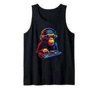 Chimpanzee DJ Vaporwave Festival Mixing Electric Beat Bonobo Tank Top