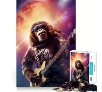 Chimpanzee Flying in Space 1000 Pieces Puzzles for Adults Creative Play DownTime Game Fun Challenge Art Display (50x75cm)