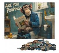 Chimpanzee in a Suit Asking a Question Jigsaw Puzzle, 1000 Pieces | For puzzle fans: Puzzle for Adults: fresh-start puzzle gift, indoor weekend activity.