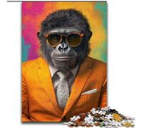 Chimpanzee in A Suit Jigsaw Puzzles for Adults 1000 Jigsaws, Challenging To Complete But Fun And Humorous Birthday Present, Gifts, Wall Art (26x38cm)