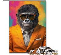 Chimpanzee in A Suit Puzzles 1000 Pieces for Adults, Educational Games Home Decoration Birthday Present, Gifts, Wall Art (50x75cm)