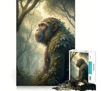 Chimpanzee in Forest, Covered in Plants 1000 Piece Jigsaw Puzzles for Adults Teenagers DownTime Game Rich Color Real Challenge Wall Accent (38x52cm)