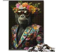Chimpanzee in Suit Jigsaws 1000 Pieces for Teenagers, Family Game Stress Reliever Difficult Challenge Great Gifts And Toys (size 26x38cm)