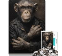 Chimpanzee Jigsaw Puzzles for Teenagers 1000 Piece Puzzle,Decompressing Intellectual Educational Toy Perfect Decoration (38x26cm)