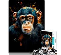 Chimpanzee Jigsaw Puzzles for Teenagers 1000 Piece Puzzle,Game Toys Every Piece Is Unique - Challenging Family Fun Game (50x75cm)