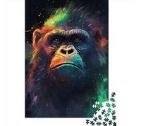 Chimpanzee Magical Wooden Jigsaw Puzzles for Adults 500 Piece Puzzles Rectangular Puzzle Gifts And Home Decor And Family Game 500pcs (52x38cm)