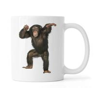 Chimpanzee Monkey Funny Dancing Art Ceramic Tea Coffee Mug White