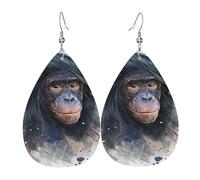 Chimpanzee Monkey Women Hook Earring Anti-Oxidation Drop Earrings Teardrop Shape Earring For Vacation Ceremonies Party