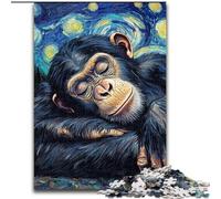Chimpanzee Night Sky Puzzles for Adults Teens 1000 Pieces, for Age 14 Years And over Stress Relief Christmas Game Presents for Women (26x38cm)