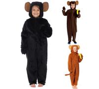 Chimpanzee or Monkey Costume for Kid | Black Fur | 9-11 Years