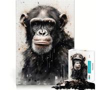 Chimpanzee Primate Majesty 1000 Piece Jigsaw Puzzle for Adults Brain Exercise DownTime Game Family Game Home Display (50x75cm)