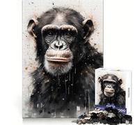 Chimpanzee Primate Majesty 1000 Pieces Puzzles for Teenagers DownTime Game Smooth Connection Real Challenge Santa Surprise (38x52cm)
