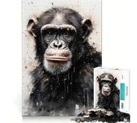Chimpanzee Primate Majesty 1000 Pieces Puzzles for Teenagers DownTime Game Smooth Connection Real Challenge Santa Surprise (38x52cm)