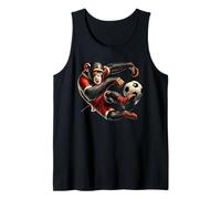 Chimpanzee Soccer Player Kicking Ball Action Tank Top