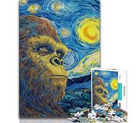 Chimpanzee Under The Night Sky Jigsaw Puzzles for Adults Teenagers Jigsaws Puzzle,Challenging Game And Family Play for Is Ideal As A Gift for The Whole Family 50x75cm