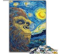 Chimpanzee Under The Night Sky Jigsaws Puzzles 1000 Pieces for Teenagers Gifts, Suitable for Ages 14 And Up Family Fun It Is Ideal As A Gift for The Whole Family (50x75cm)