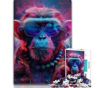 Chimpanzee Wearing Sunglasses Jigsaw Puzzles for Teenagers 1000 Jigsaws,Challenging To Complete But Fun And Humorous Birthday Present,Gifts,Wall Art (50x75cm)