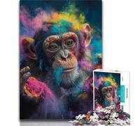 Chimpanzee Wearing Sunglasses Jigsaw Puzzles for Teenagers 1000 Piece Puzzle,Game Toys Every Piece Is Unique - Challenging Family Fun Game (38x26cm)