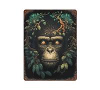Chimpanzee Wild Land Tin Signs Decor Retro Metal Wall Plaque Man Cave 15.7"x11.8"