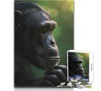 Chimpanzee with Butterfly Jigsaw Puzzles 1000 Pieces for Teenagers Mindful Learning Fun Game Unique Gift for Joyful Celebrations Size 38x26cm