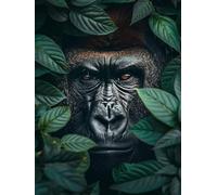 Chimpanzees Diamond Art Kits Adults, 5D Diamond Painting Animal Pattern Design, DIY Full Square Drill Dimond Painting, Crystal Art Kits for Adults Beginner for Home Wall Decor 12x16 Inch -yxy2506V4