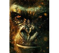 Chimpanzees Diamond Art Kits Adults, 5D Diamond Painting Animal Pattern Design, DIY Full Square Drill Dimond Painting, Crystal Art Kits for Adults Beginner for Home Wall Decor 25x35cm -yxy2506B8