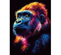Chimpanzees Diamond Painting Kits for Adults, 5D Animal Diamond Art Kits for Kits, DIY Diamond Art Accessories for Kids, Full Drill Diamond Art Painting kits for adults for Home Decor 35x50 cm 9-ZZ