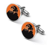Chimpanzees Monkeys Chimps Apes Men's Cufflinks Tuxedo Cuff Links Dress Shirt Tie Accessories for Business Weddings