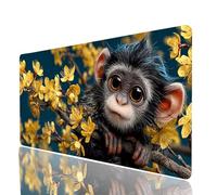 Chimpanzees Mouse Mat 32x16x0.12Inches Waterproof Gaming Mouse Pad Animal Non-slip Rubber Base Abrasion-resistant Stitched Edges, Mousepad as Desk Mat for Office Accessories Laptop Keyboard Model-7226