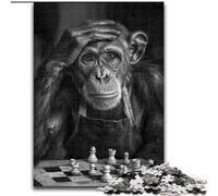 Chimpanzees Playing Chess 1000 Pieces Jigsaw Puzzles For Teens And Adults, Educational Stress Relief Toy for Is Ideal As A Gift for The Whole Family (size 50x75cm)