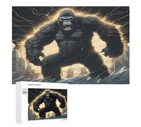 Chimpanzees Wooden Jigsaw Puzzles for Adults Hard Poster Puzzle 1000 Piece Precise Interlocking Educational Game Toys （75×50cm）