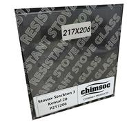 Chimsoc Replacement Stove Glass - Stovax Stockton 3 / Kensal 20 (217mm x 206mm Rectangular)