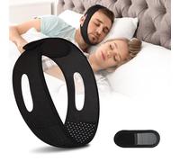 Chin Strap for Sleeping - Adjustable Anti Snoring Devices with Breathable Fit Effective Snoring Solution for Men & Women, Anti Snore Chin Strap Comfortable Design for Nightly Use - Black