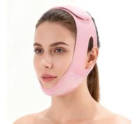 Chin Strap for Sleeping & Double Chin Reducer, V-Line Lifting Mask for Women/Men - Reusable Jawline Shaper, Face Sculpting & Slimming Strap, Adjustable Neck Mask for Firming (1pcs Pink)