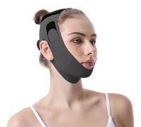 Chin Strap for Sleeping,Reusable V Line Lifting Mask Chin Strap,Jaw Strap,Chin Strap for Double Chin,Jaw Exerciser (Black-1pcs)