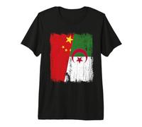 China Algeria Half Flag Chinese Algerian Heritage Premium T-Shirt