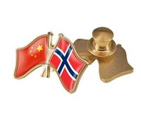 China And Buwei Island Cross Flag Brooch Pins - Retro Flag Printing Emblem Brooch,Patriotic Badge Lapel Pin For Clothing Bags Shirt Travel Novelty Accessories A