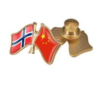China And Buwei Island Cross Flag Brooch Pins - Retro Flag Printing Emblem Brooch,Patriotic Badge Lapel Pin For Clothing Bags Shirt Travel Novelty Accessories B