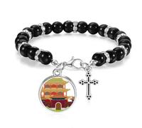 China Architecture Landmark Traditional Pattern Beaded Bracelet Boho Jewelry