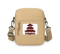 China Architecture Temple Landmark Pattern Crossbody Bag Cell Phone Purses Handbag Shoulder Mini Bag